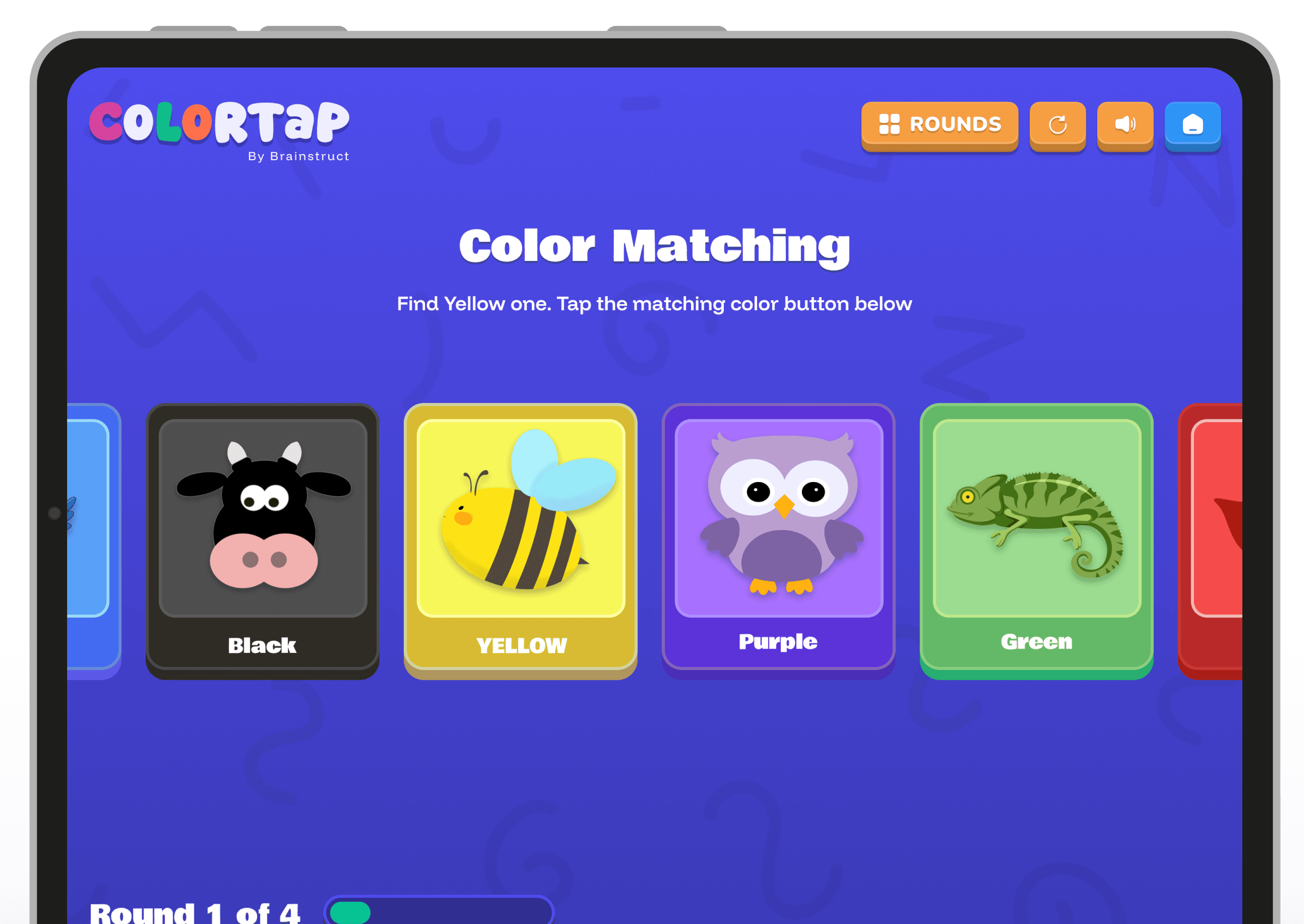 Brainstruct learning platform on tablet